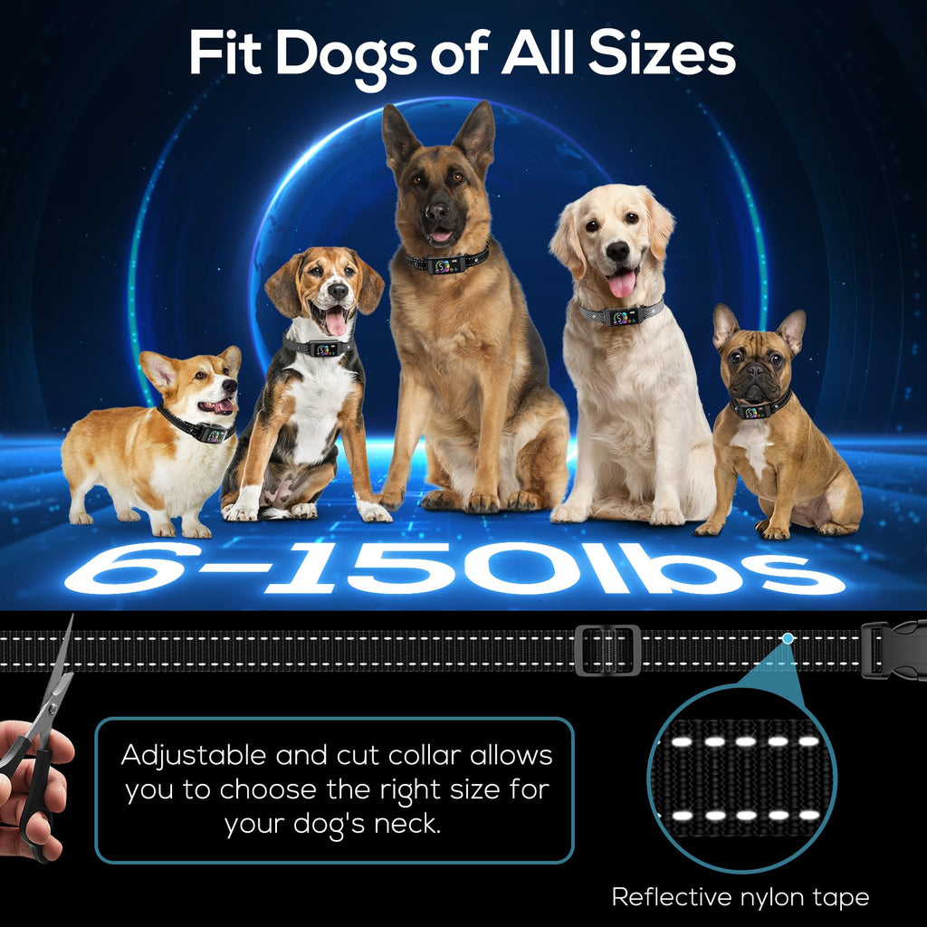 2 Pack Adjustable Bark Collar with Beep Vibration Shock L795058