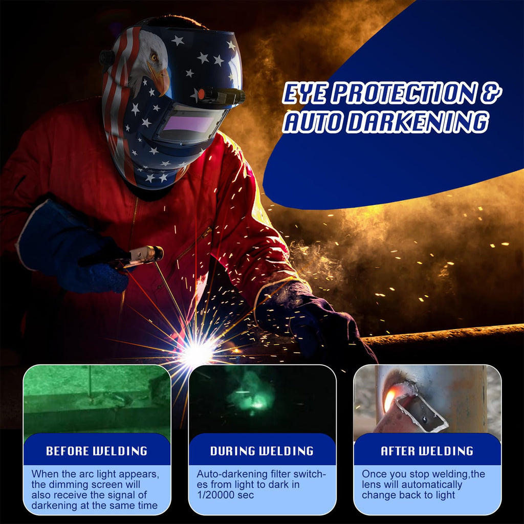 Auto Darkening Welding Helmet with LED Light L574