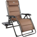 Brown Zero Gravity Folding Recliner Chair with Cup Holder S3731