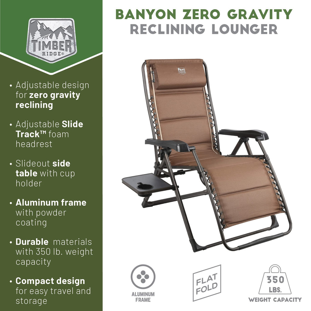 Brown Zero Gravity Folding Recliner Chair with Cup Holder S3731