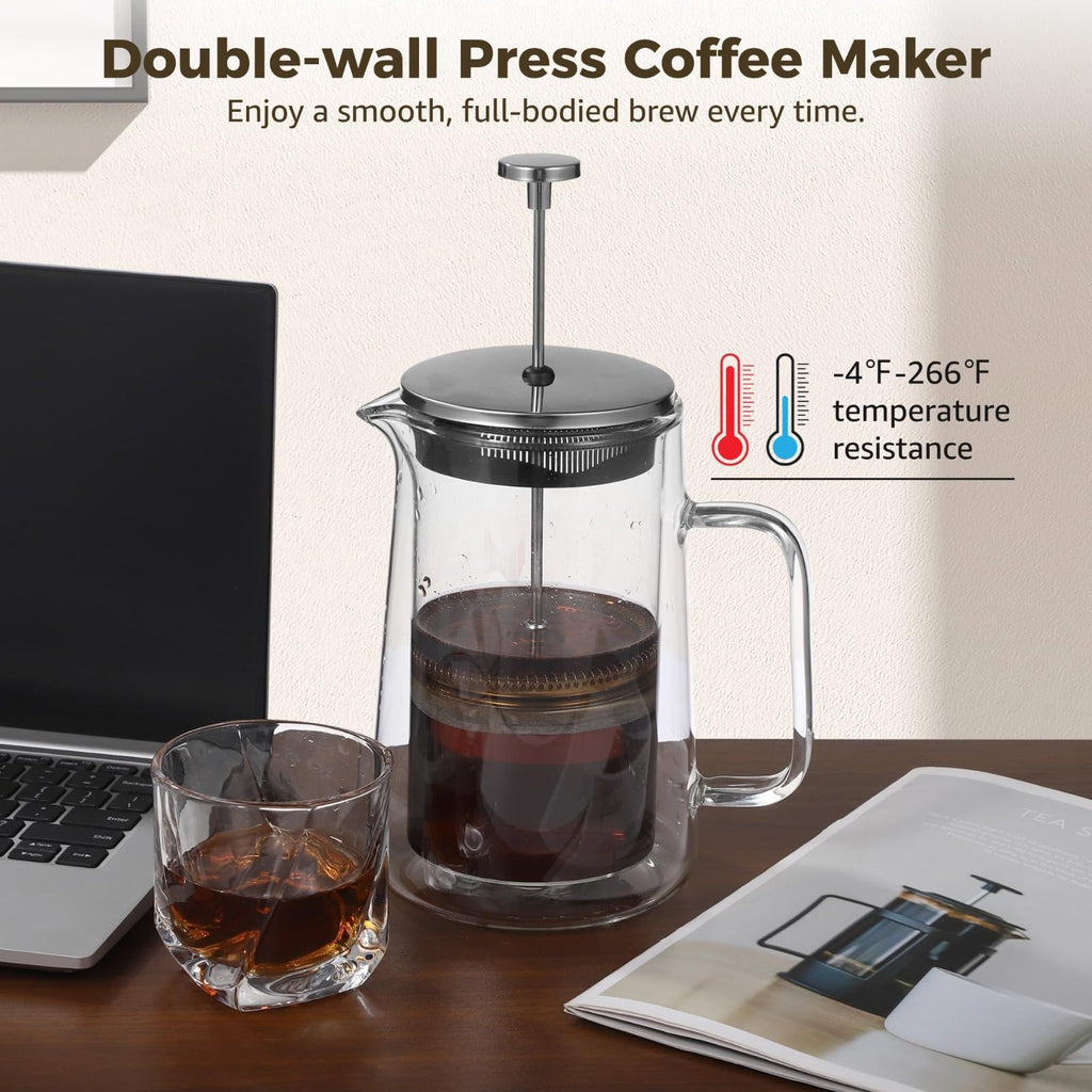 33.8 Oz Insulated Double Wall Tea Maker with Fine Mesh Filter F8519