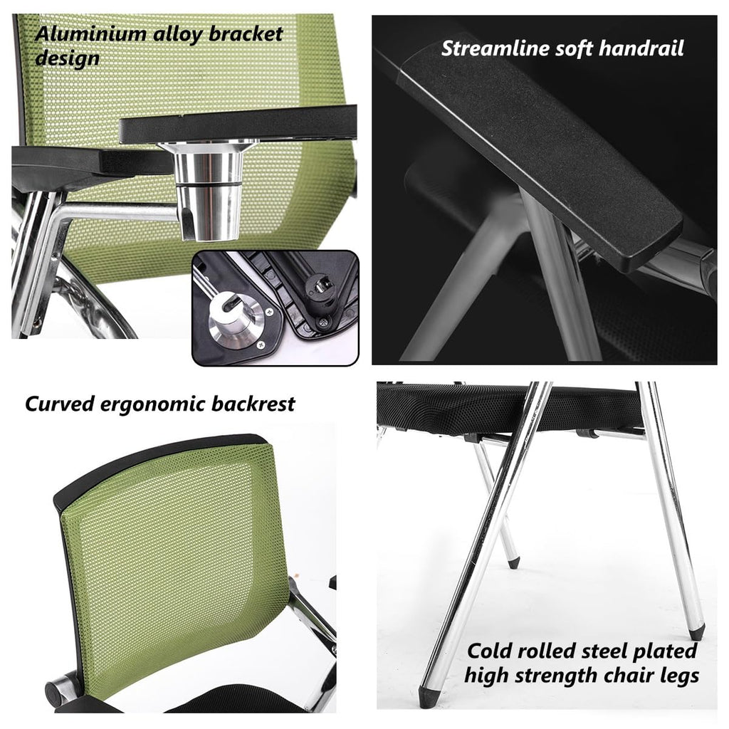 Orange Mesh Folding Stackable Chair with Writing Board T585616