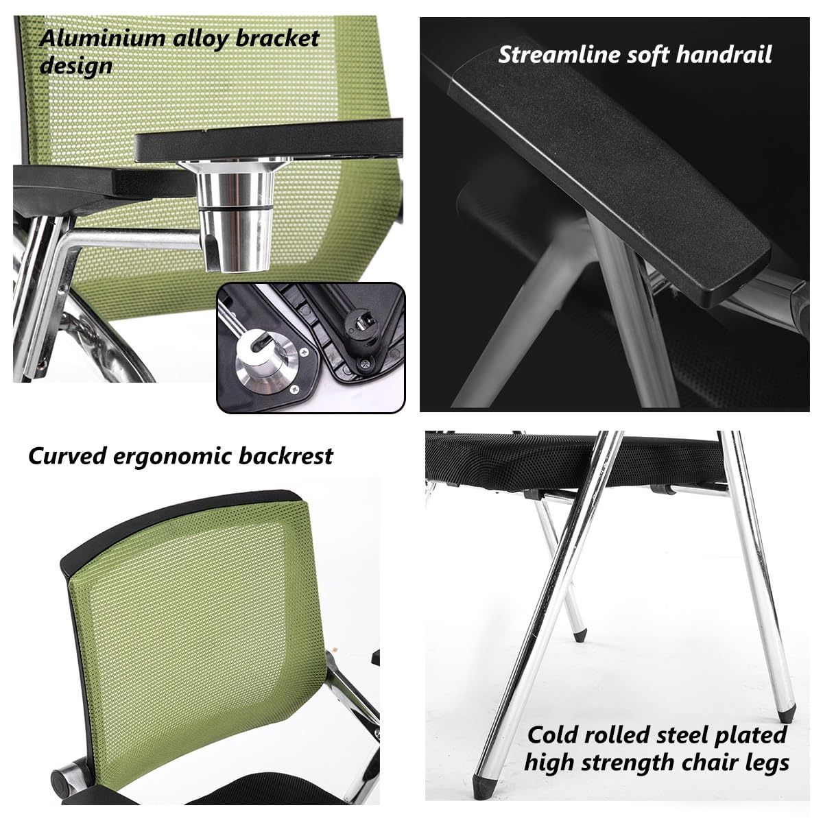 Orange Mesh Folding Stackable Chair with Writing Board T585616