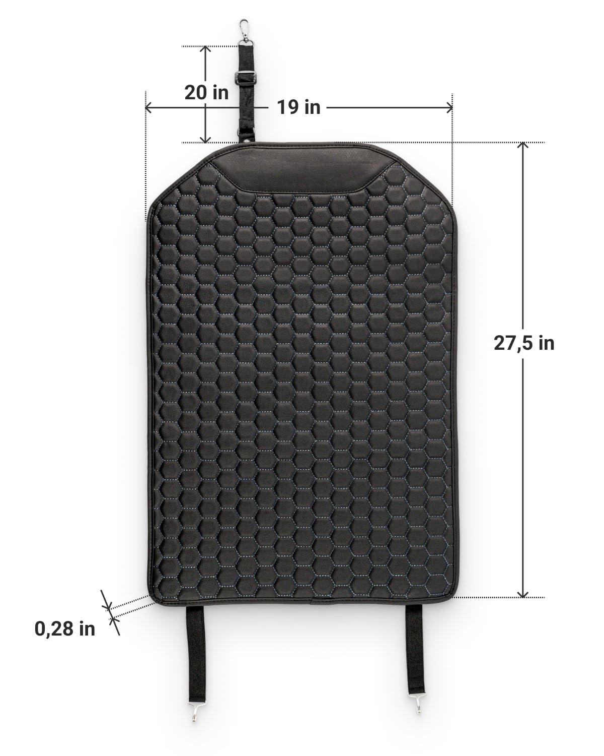 Black-Brown Backless Booster Seat with Latch, Leather Seat Protector & Kick Mat Set Y6300
