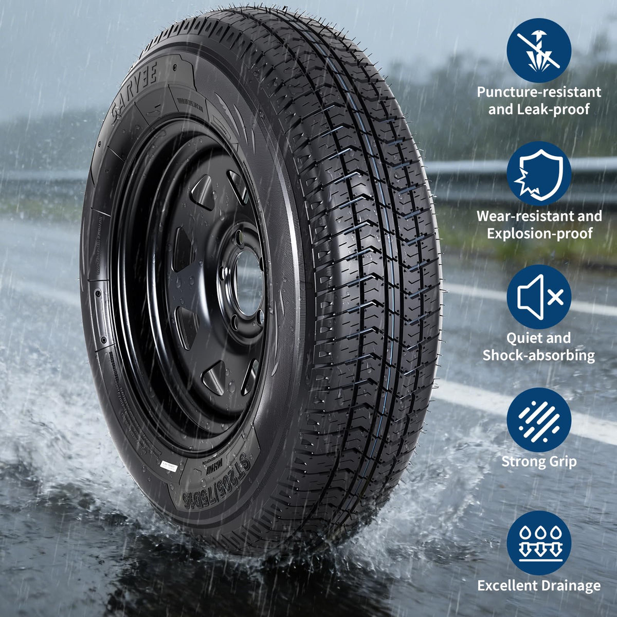 2-Pack ST205/75D15 Trailer Tires and 15" Rims C650228