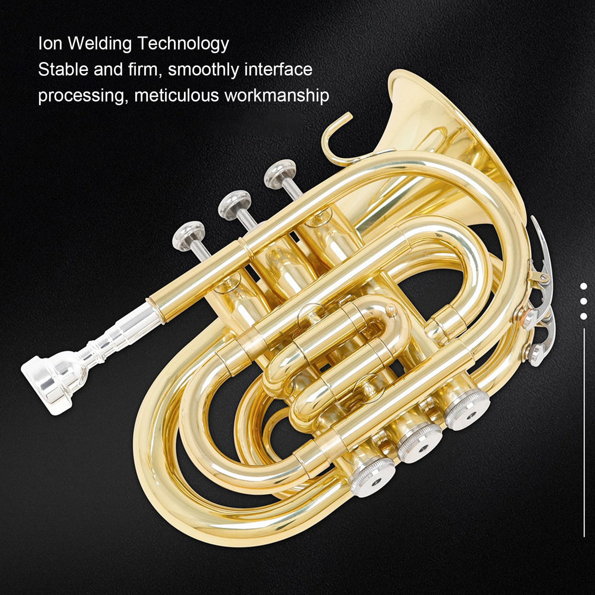 Bb Pocket Trumpet, Ni Plated Brass with 7C Mouthpiece H2046