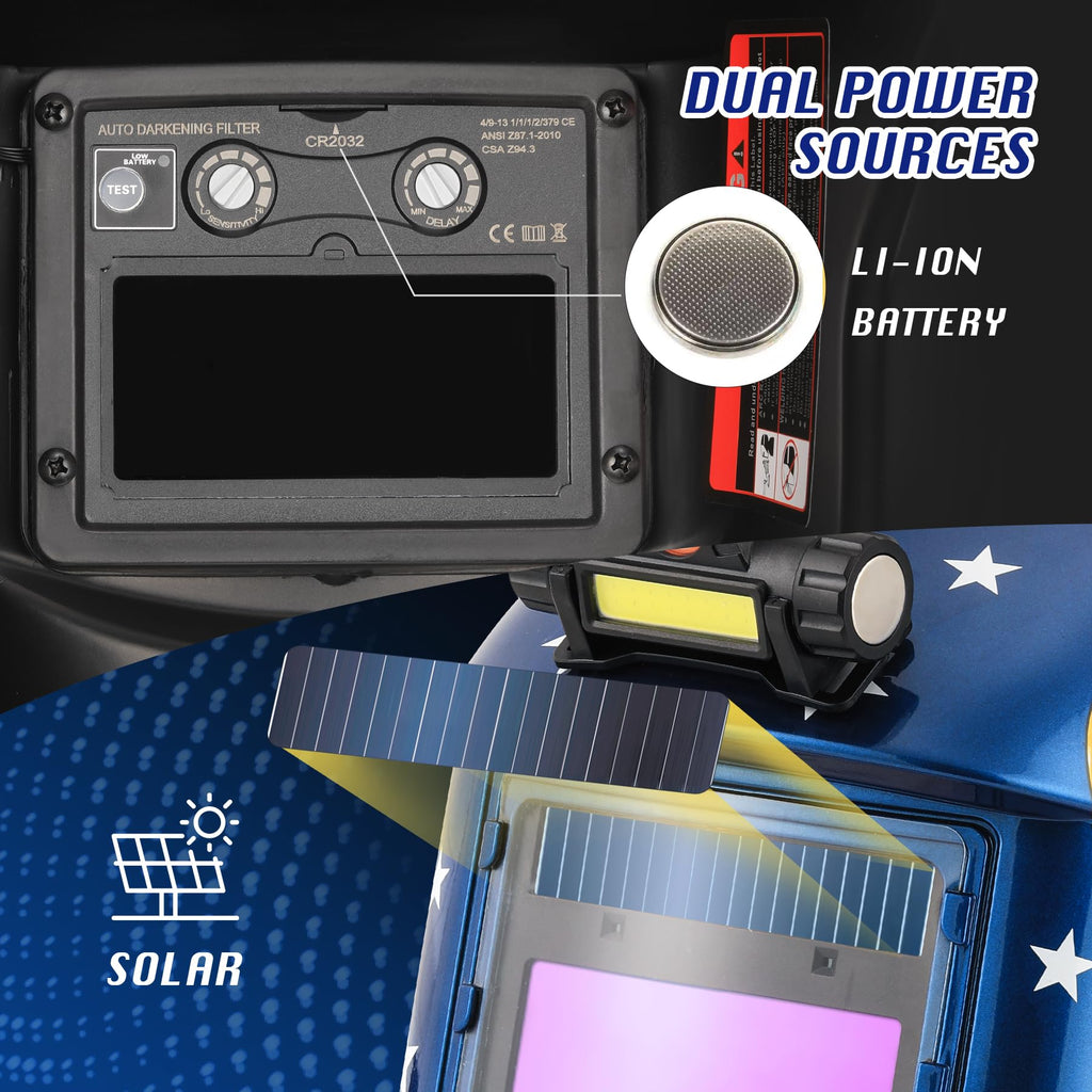 Auto Darkening Welding Helmet with LED Light L574