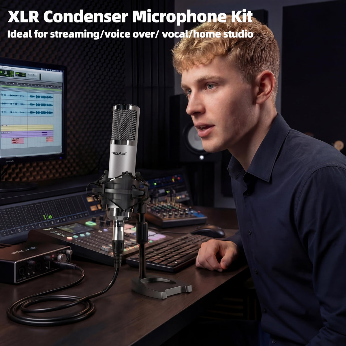 XLR Condenser Microphone with Desktop Stand T21509