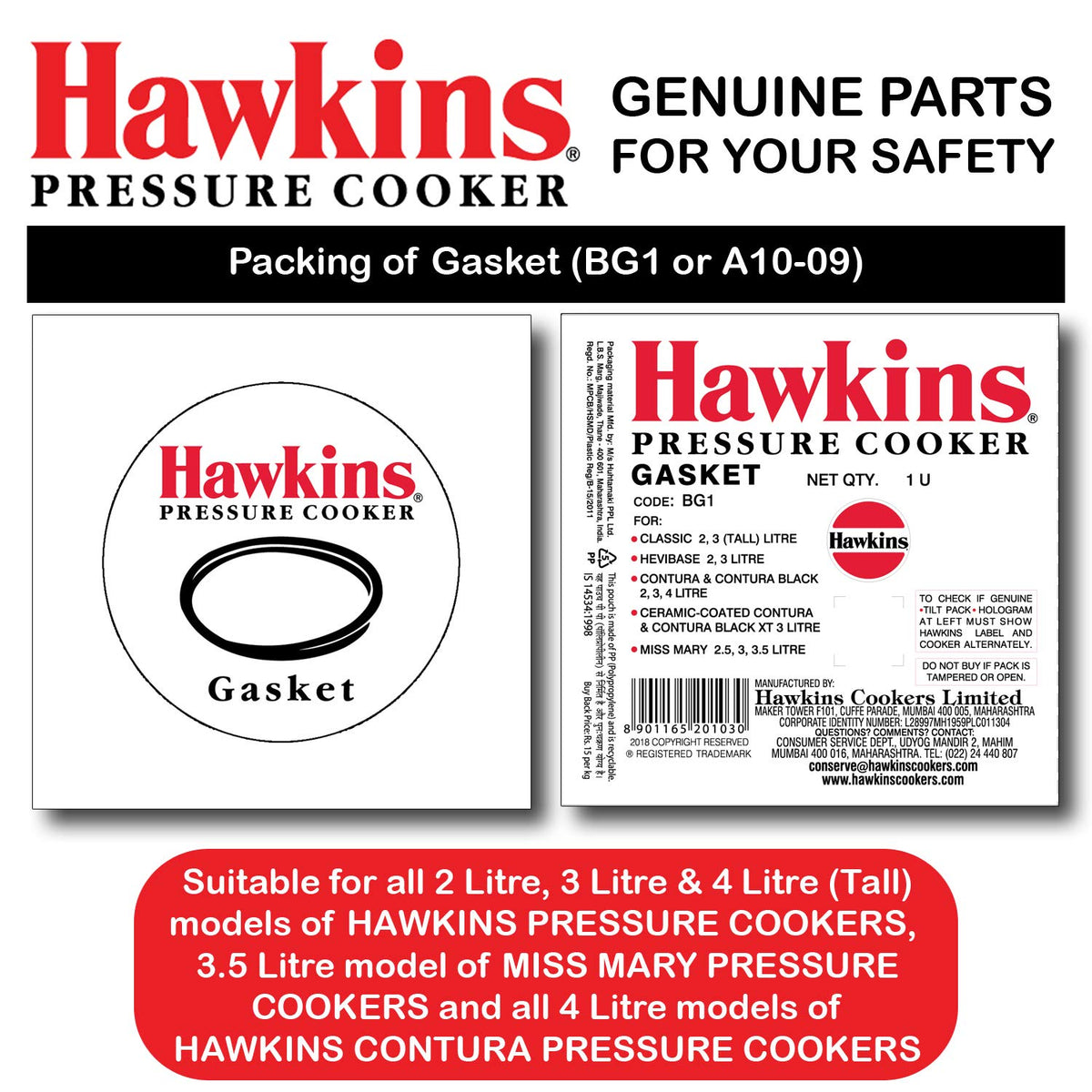 Black Gasket Sealing Ring for Pressure Cookers A8373