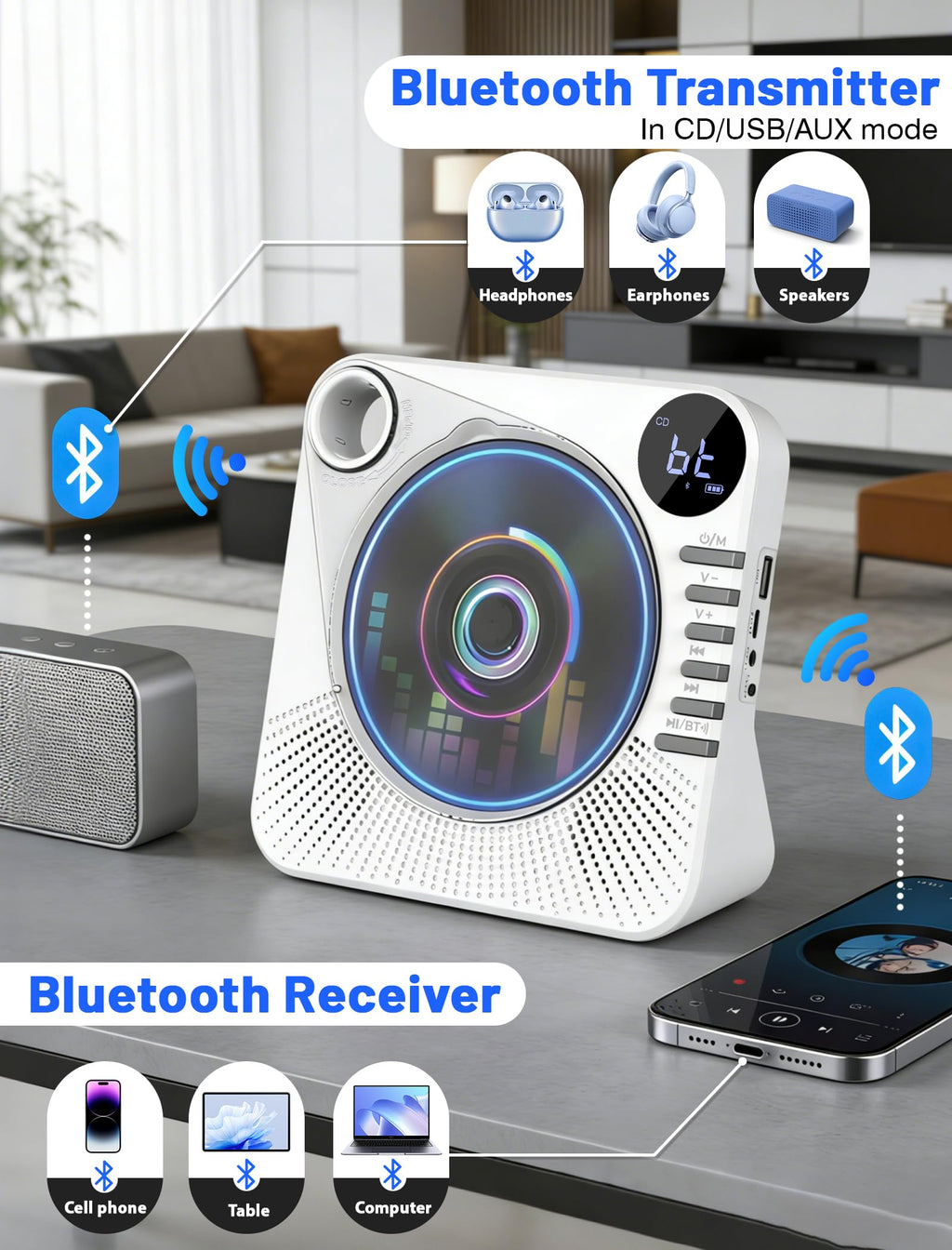 Portable CD Player with Speakers H419602