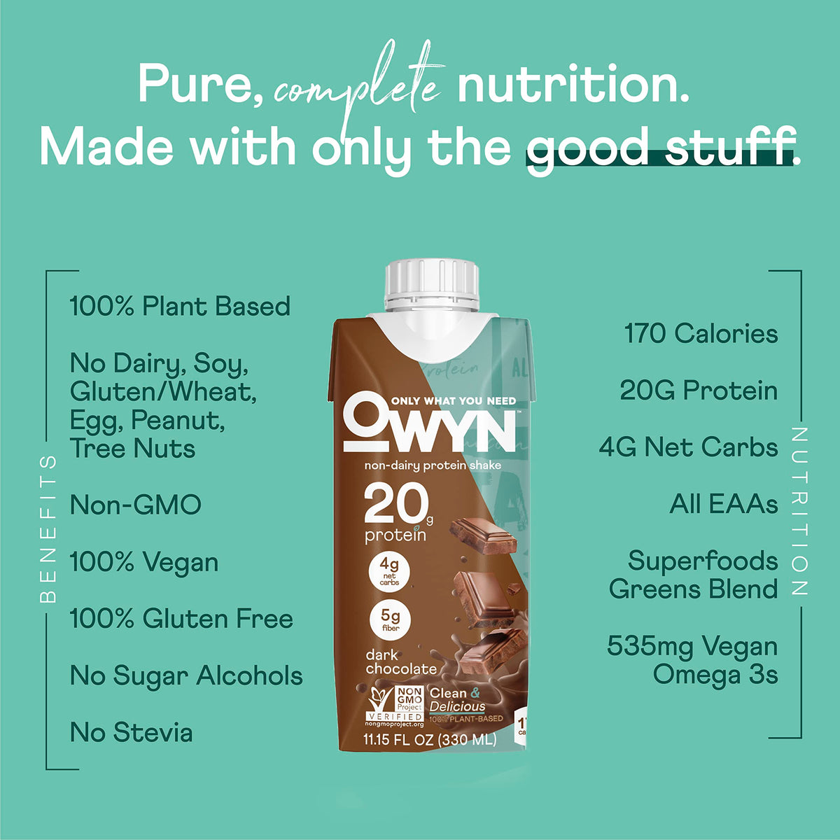 20g Vegan Protein Shake with Prebiotics, 12 Pack L775