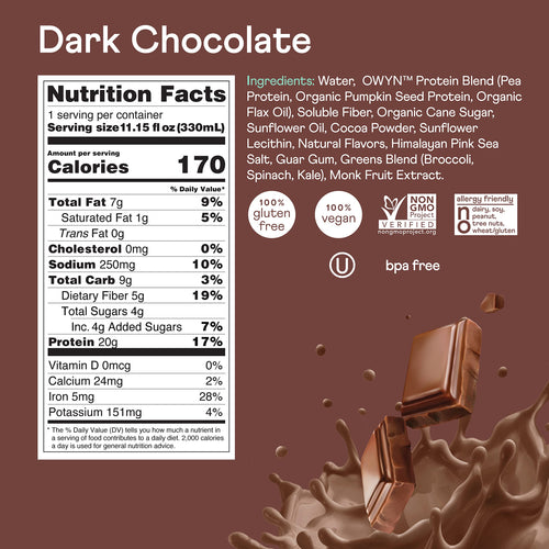 20g Vegan Protein Shake with Prebiotics, 12 Pack L775