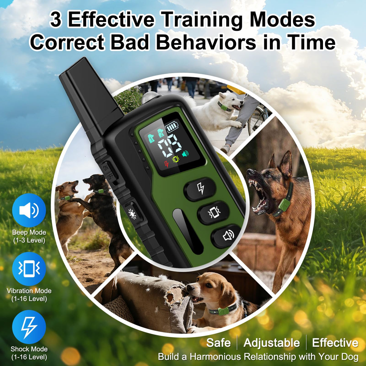 IP68 Waterproof Dog Training Collar with Remote F68022