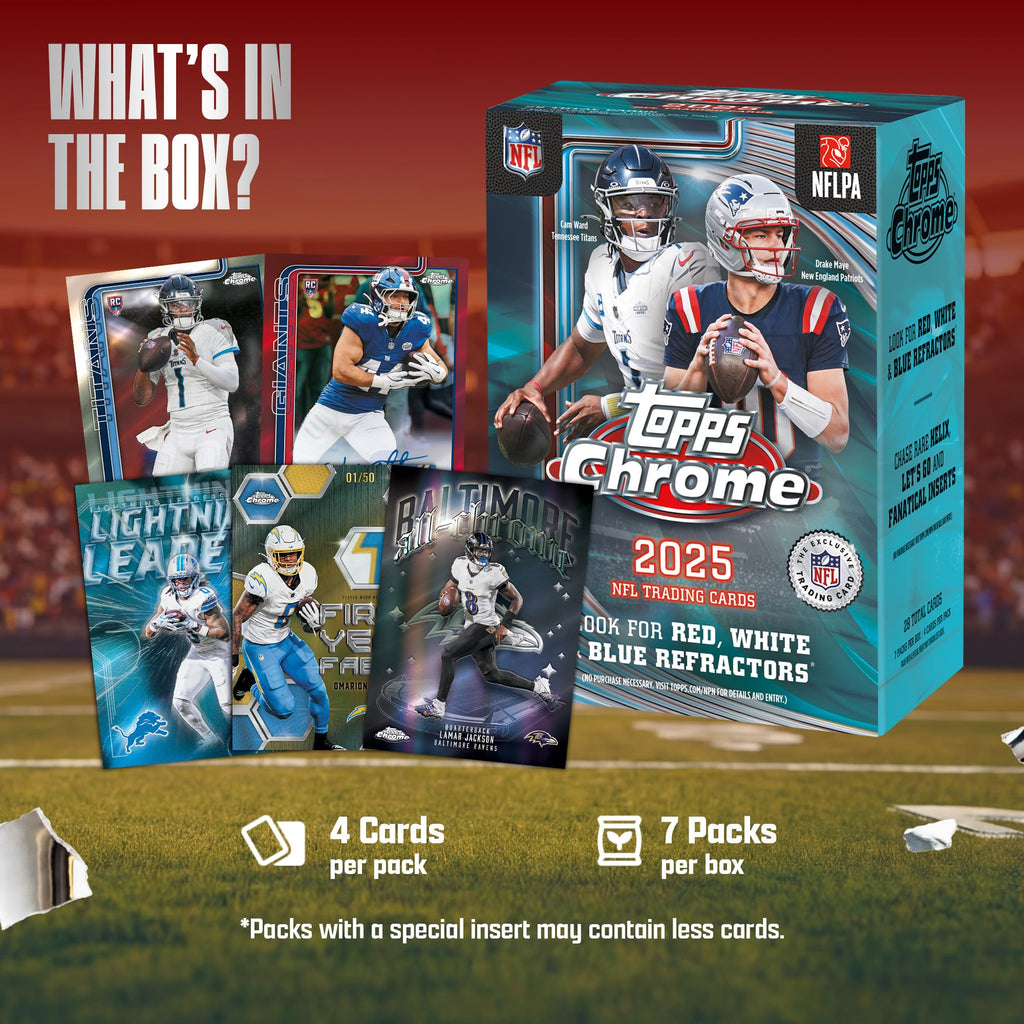 2025 Topps Chrome NFL Football Value Box Q1491