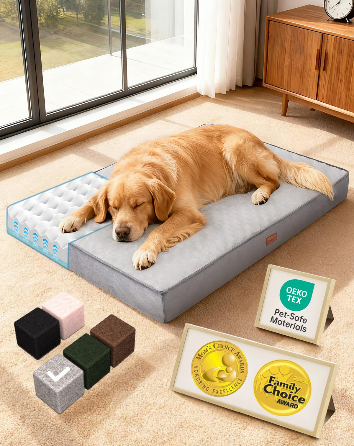 Large Reversible Memory Foam Dog Bed O965473