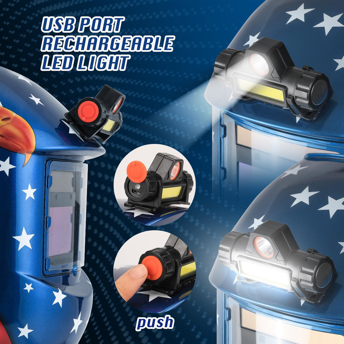 Auto Darkening Welding Helmet with LED Light L574
