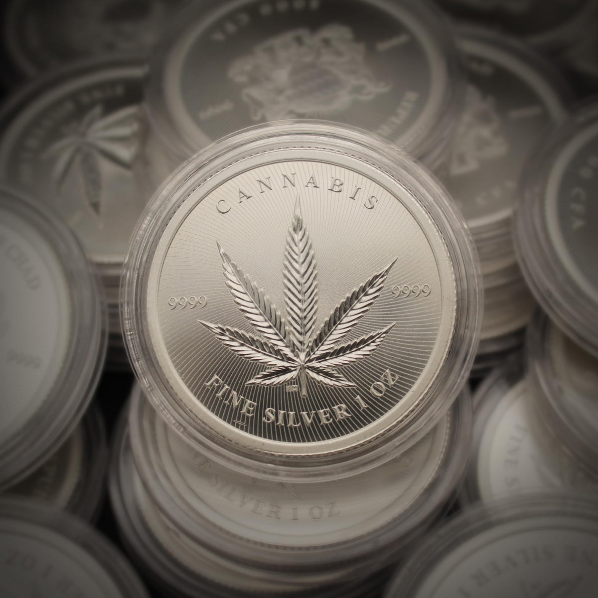 1 oz Silver Cannabis Coin Brilliant Uncirculated in Capsule D462