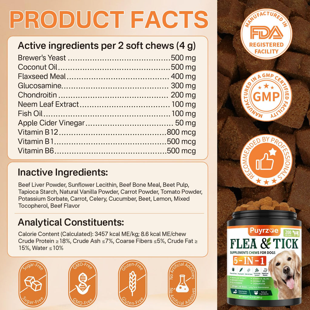 Flea and Tick Prevention for Dogs Chew V855001