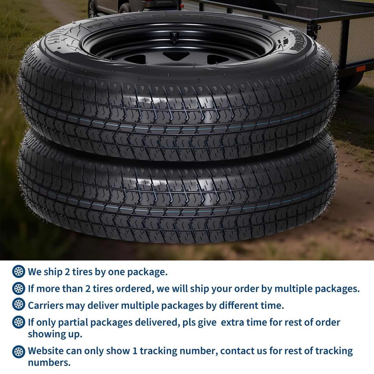 2-Pack ST205/75D15 Trailer Tires and 15" Rims C650228