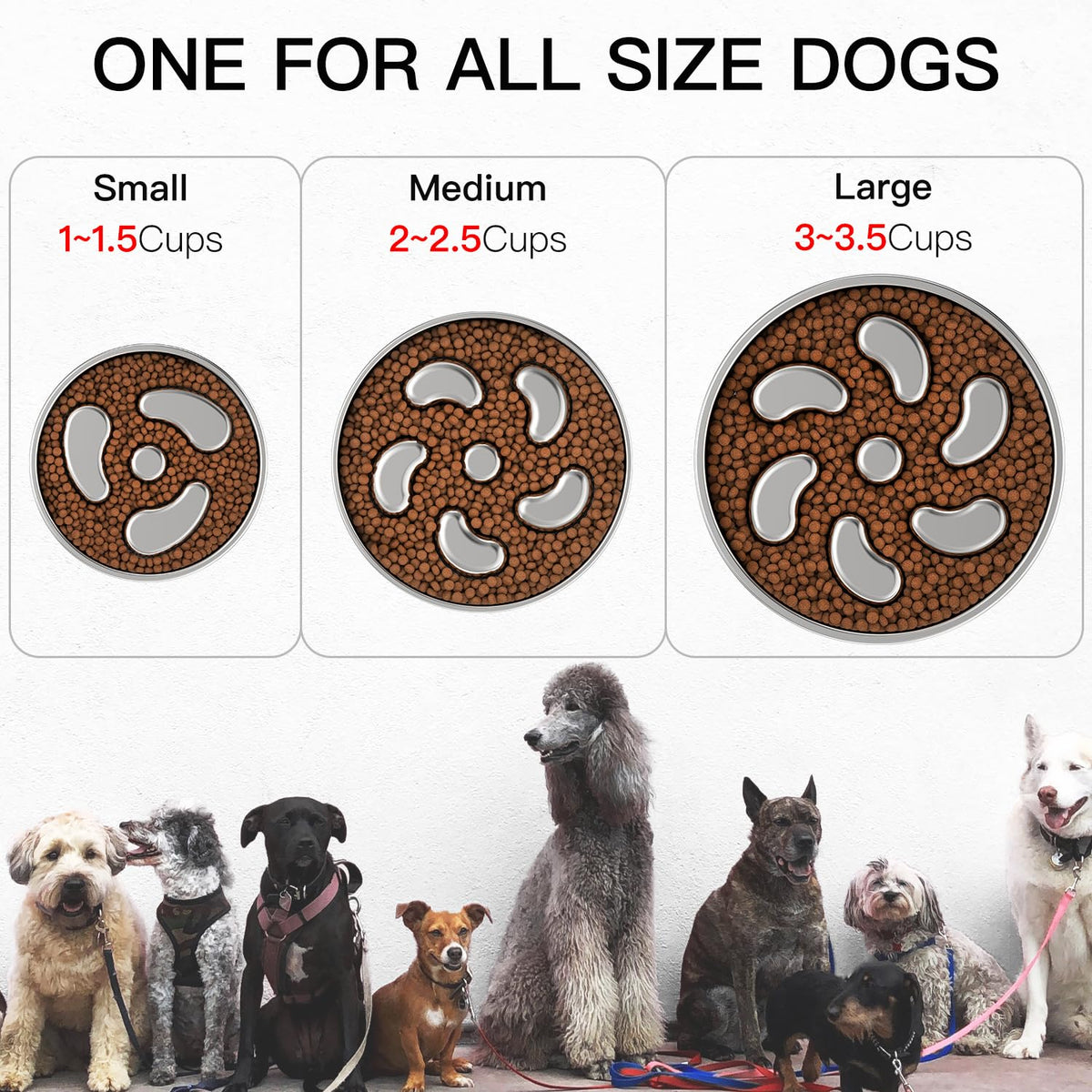 Slow Feeder Dog Bowl 304 Stainless Steel Non-Slip C27617