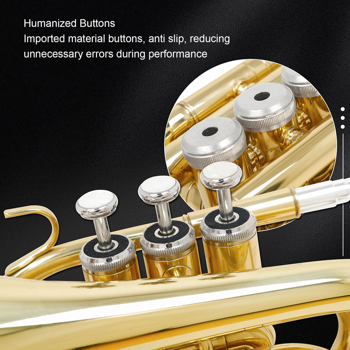 Bb Pocket Trumpet, Ni Plated Brass with 7C Mouthpiece H2046