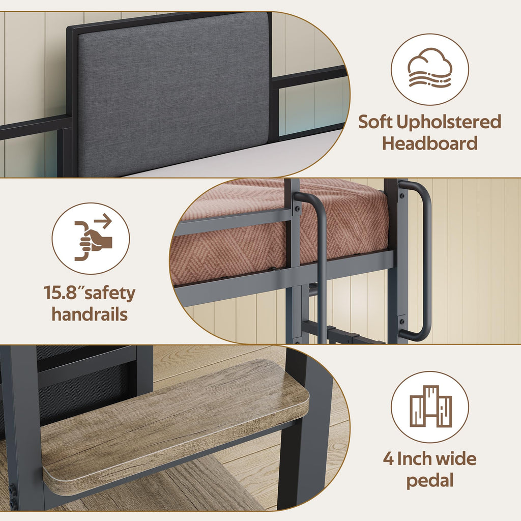 Twin Loft Bed with Desk and 6 Storage Drawers H880969