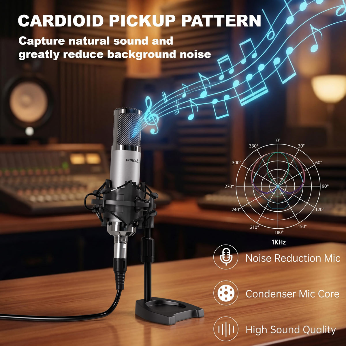XLR Condenser Microphone with Desktop Stand T21509