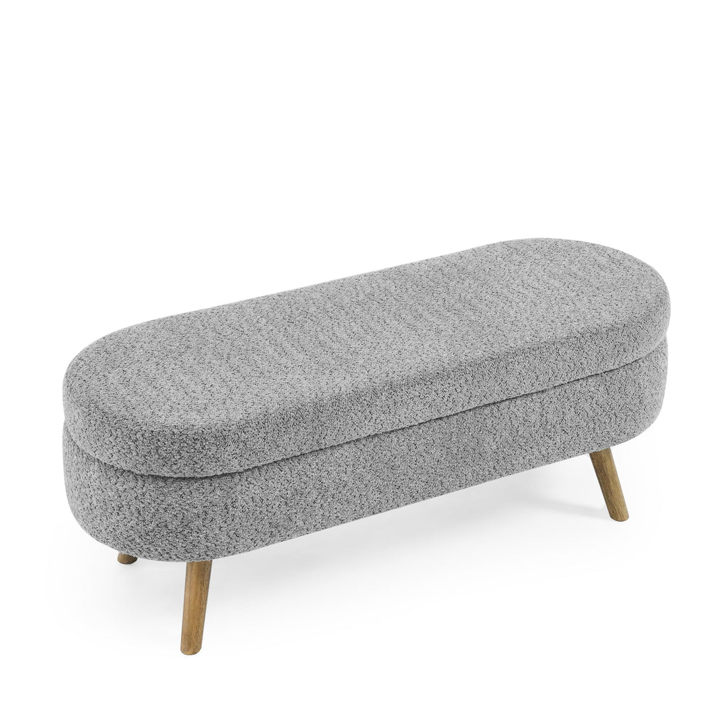 Oval Storage Bench with Rubber Wood Legs G442