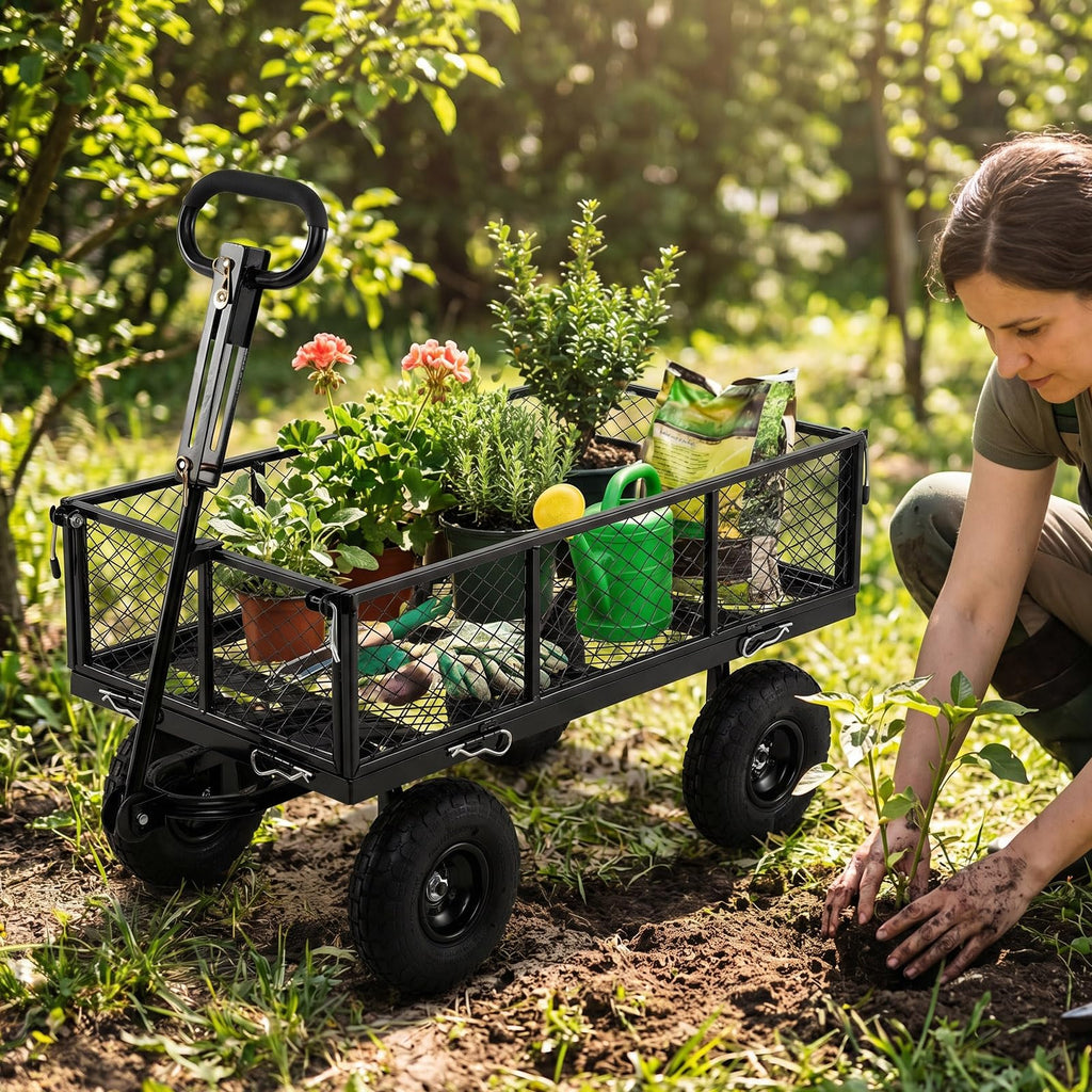 Heavy Duty Metal Garden Cart with Removable Liner V3007