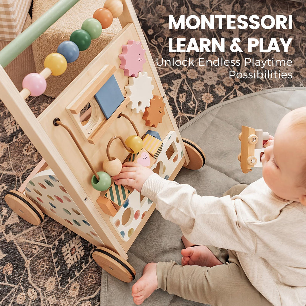 Wooden Baby Walker with Activity Center I928332