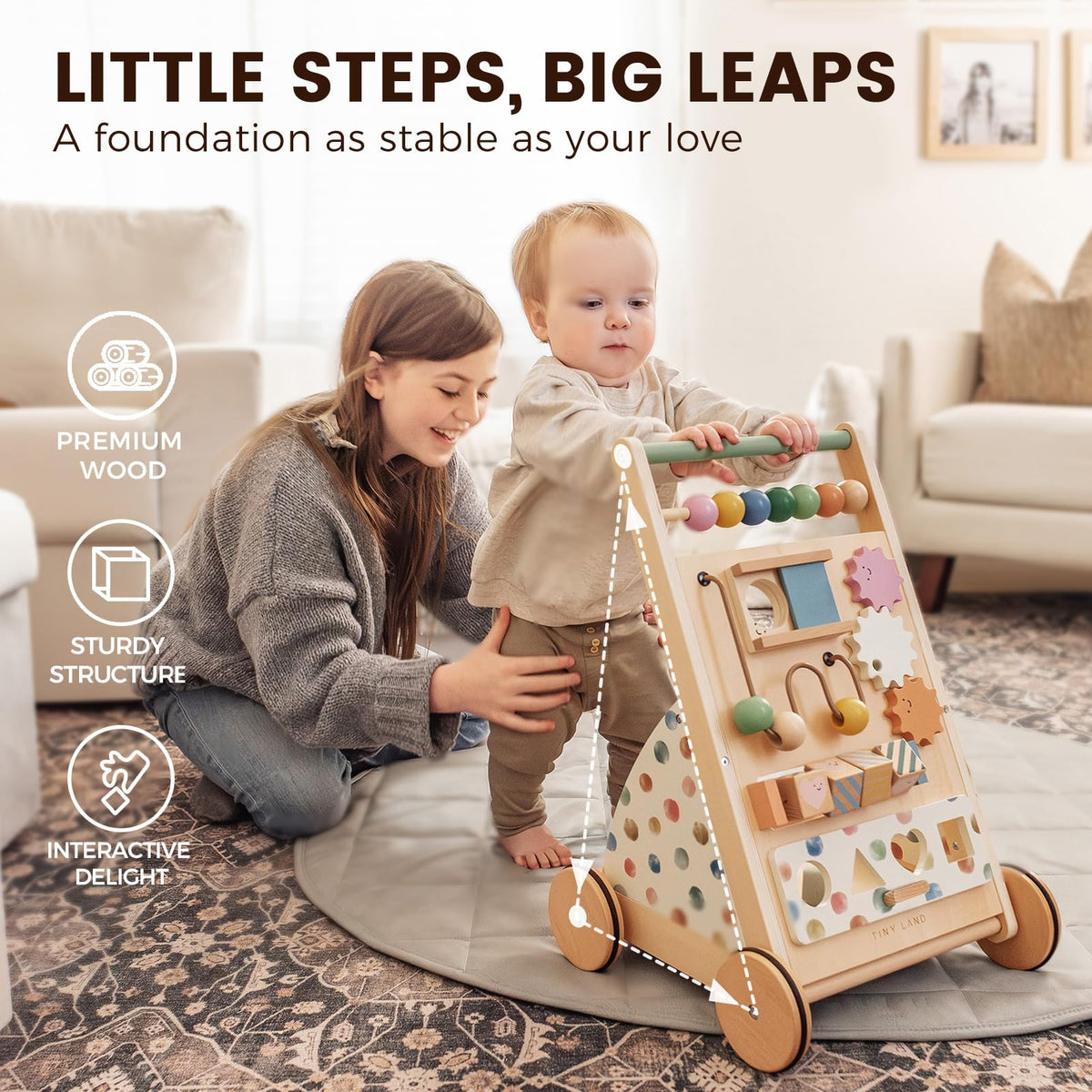 Wooden Baby Walker with Activity Center I928332