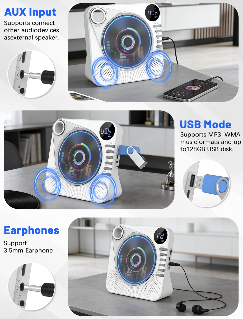 Portable CD Player with Speakers H419602
