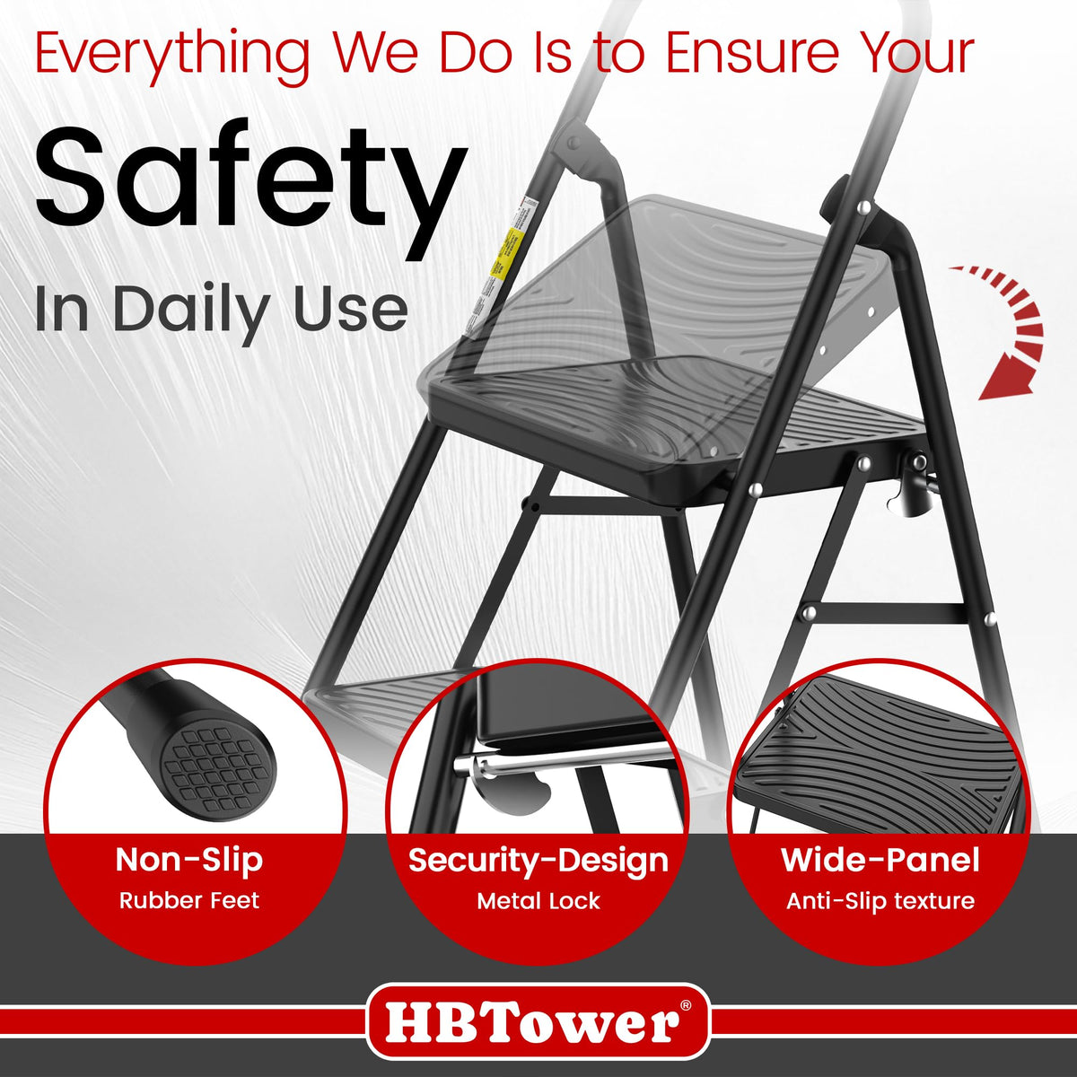 2 Step Ladder with Anti-Slip Pedal Y99585