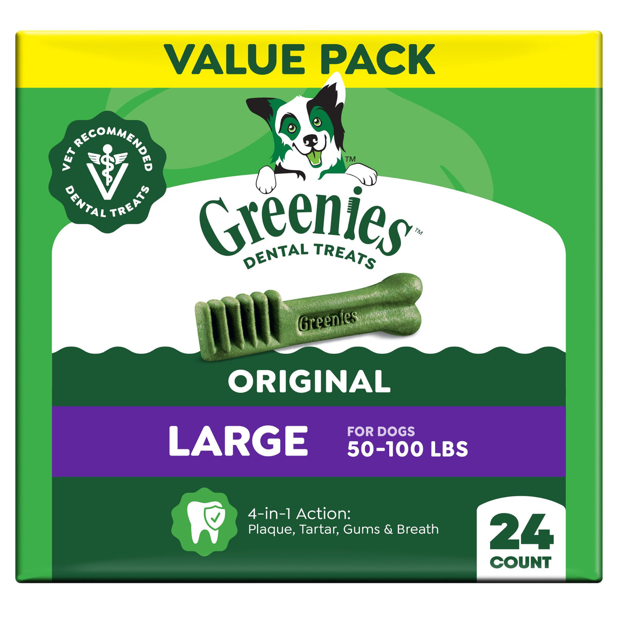 Large Natural Dental Dog Treats, 24 Count P785678