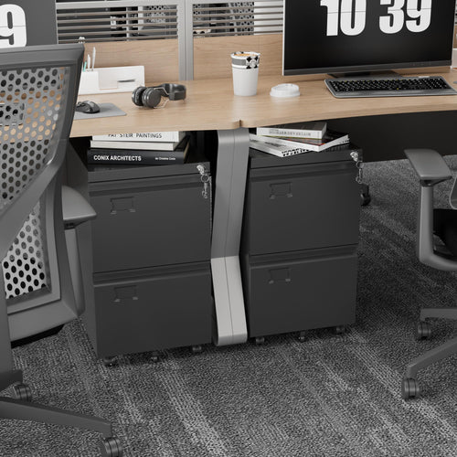 2 Drawer Black Metal File Cabinet with Lock M5320