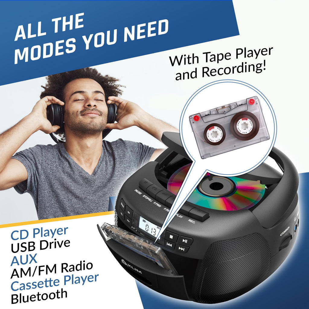 CD Cassette Player with Bluetooth Boombox M9277