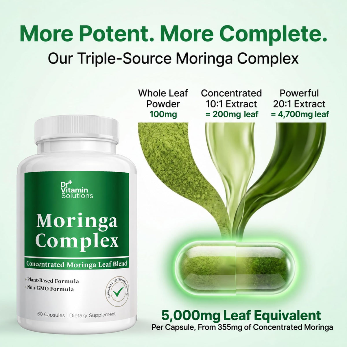 Moringa Oleifera Capsules with 20:1 Leaf Extract F43037