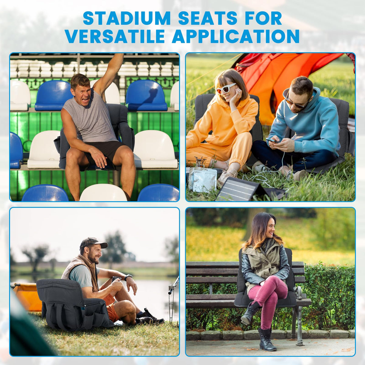 4.7" Extra Thick Stadium Seats for Bleachers with Back Support F958