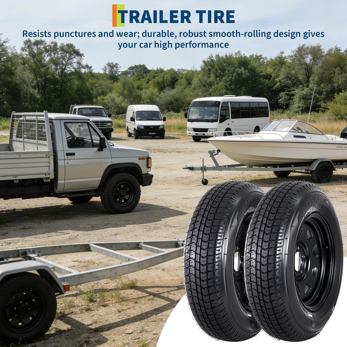 2-Pack ST205/75D15 Trailer Tires and 15" Rims C650228