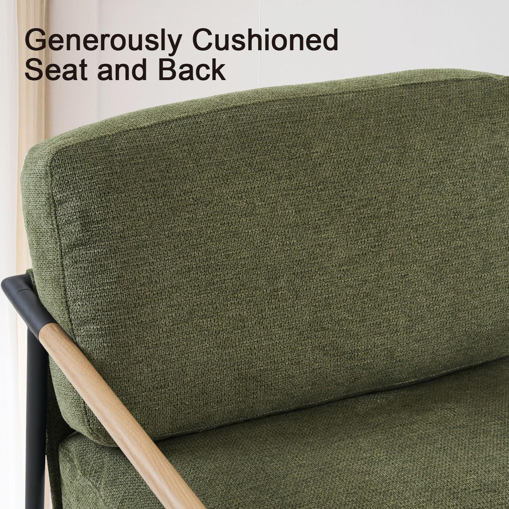 Green Chenille Accent Chair Set of 2 O609