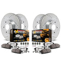Front and Rear Drilled Slotted Brake Rotors and Carbon Fiber Ceramic Pads V869