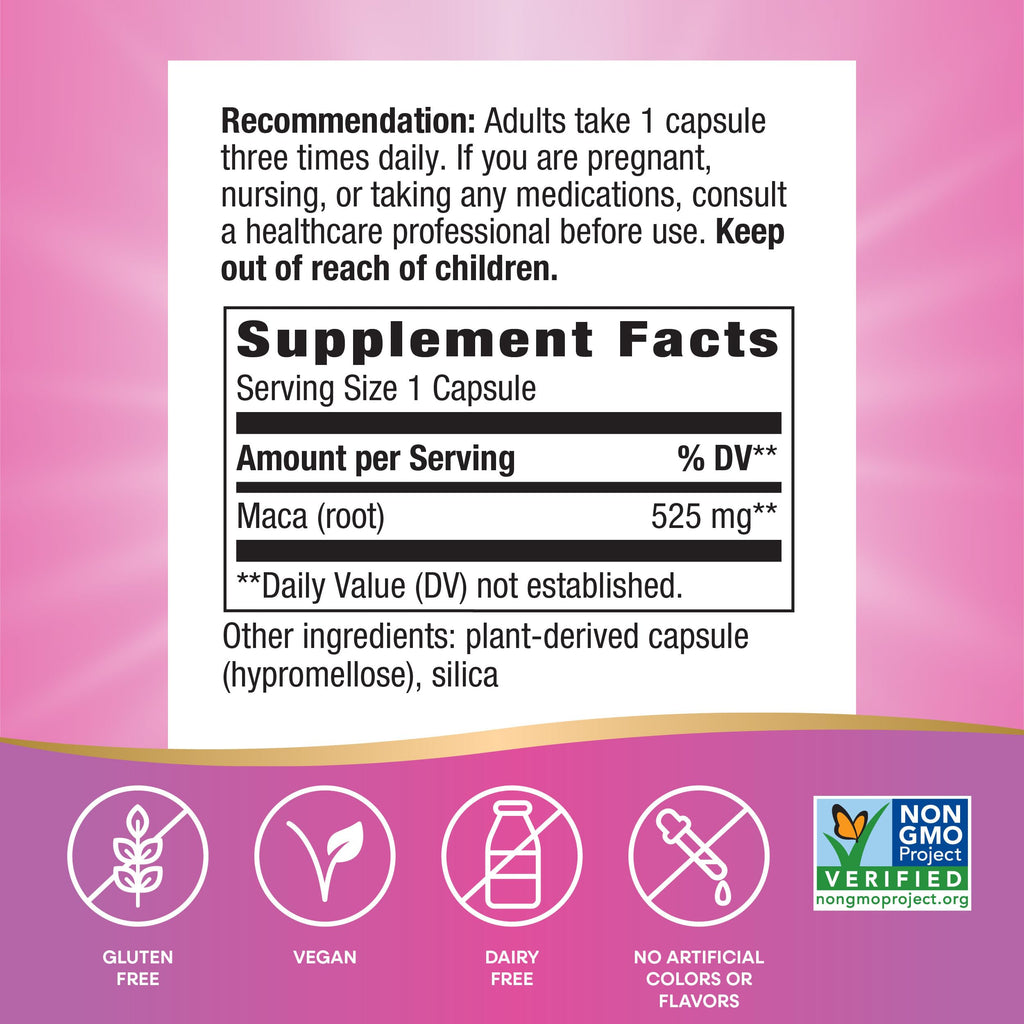 Maca Root Capsules Vegan 100 ct O878907