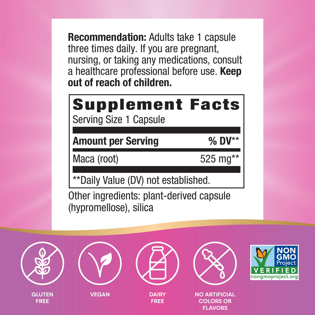 Maca Root Capsules Vegan 100 ct O878907