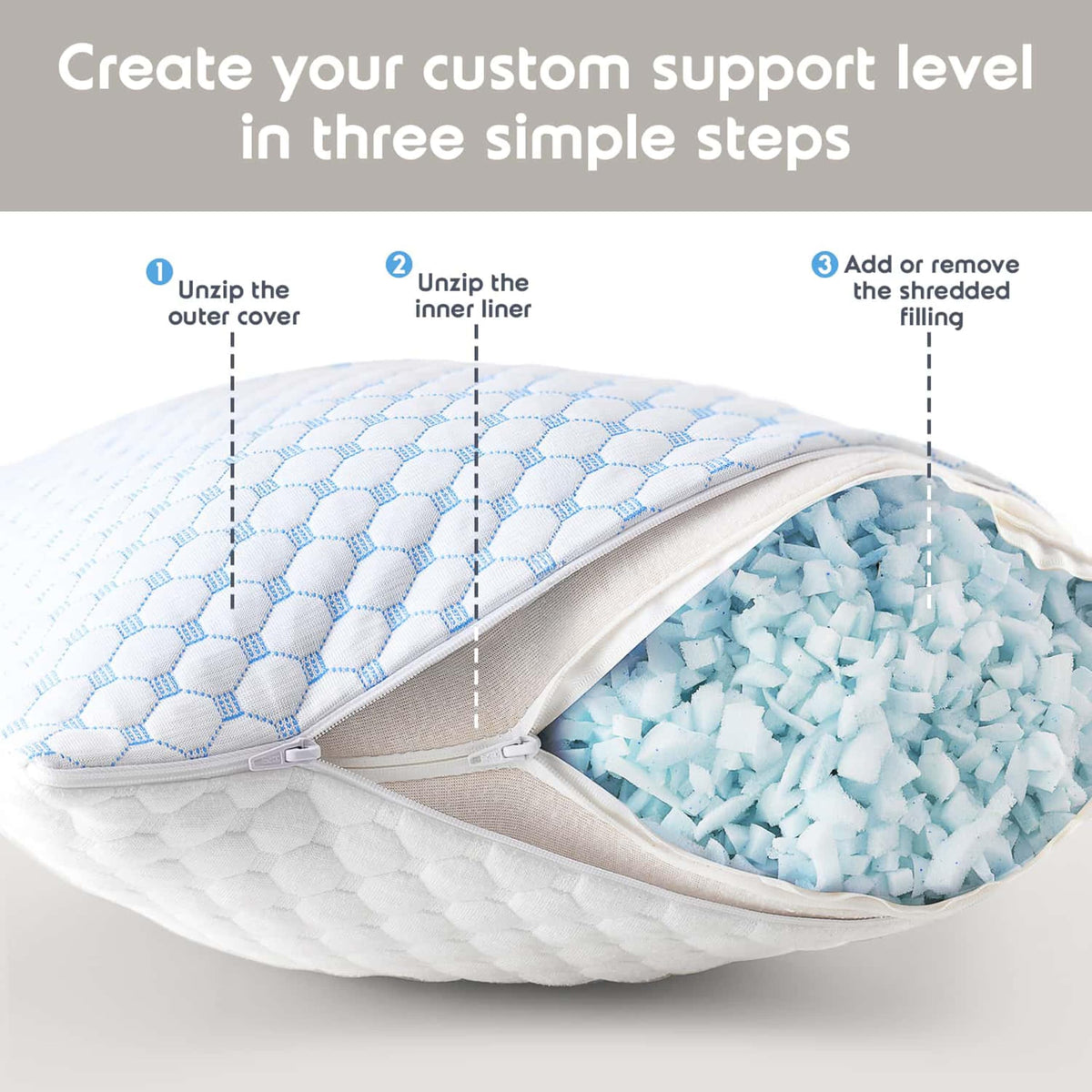 King Size Memory Foam Pillow Set of 2 G979825