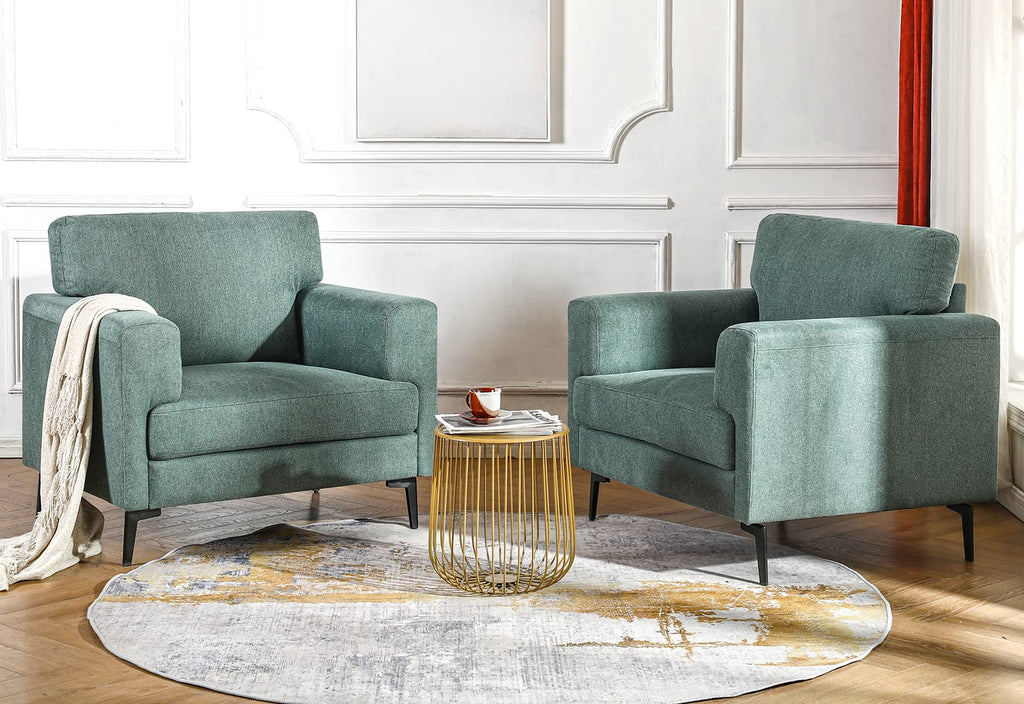 Oversized Linen Accent Chair 2PC E219950
