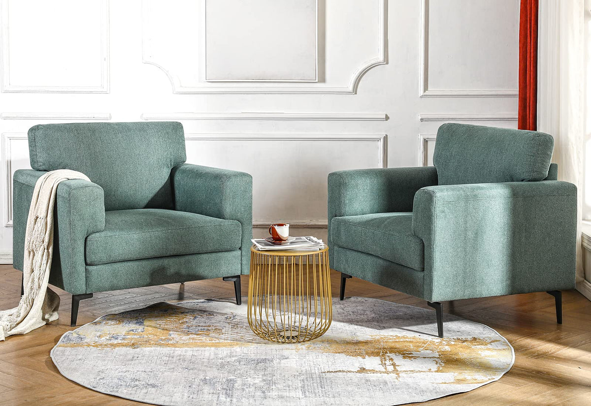Oversized Linen Accent Chair 2PC E219950
