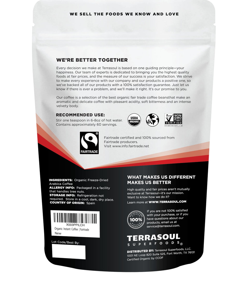 Organic Freeze-Dried Instant Coffee, 3.5 oz B40628