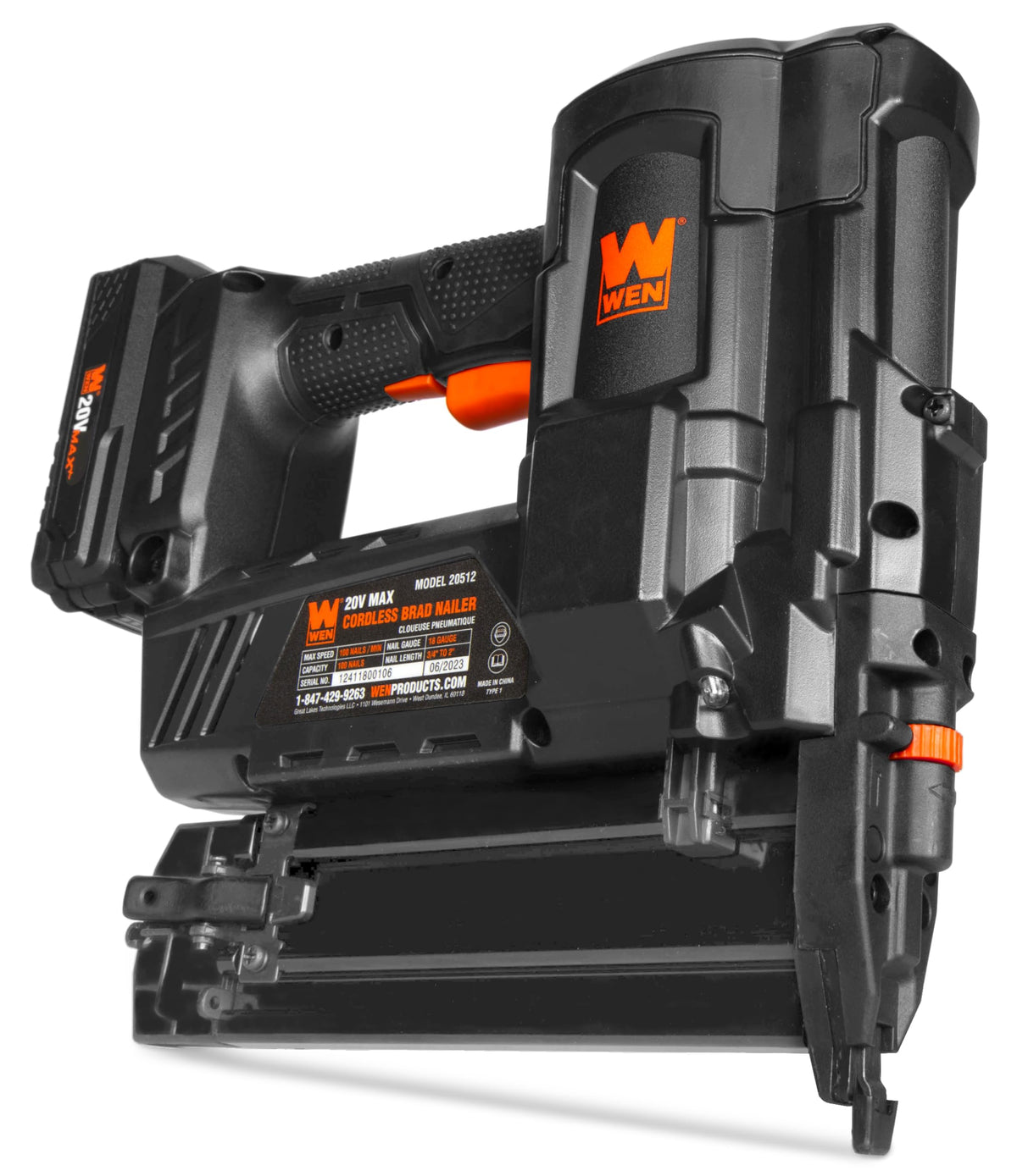 20V Max Cordless 18-Gauge Brad Nailer with Battery and Charger J41870