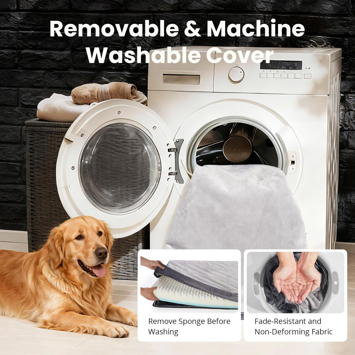 Large Reversible Memory Foam Dog Bed O965473