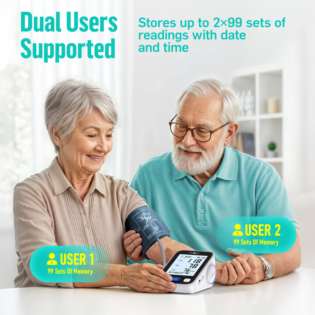 Upper Arm Blood Pressure Monitor with Wide Range Cuff Q397